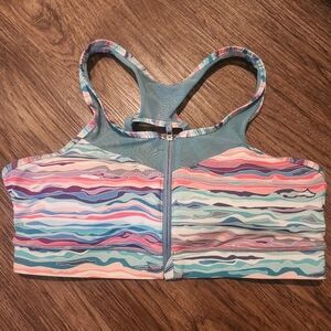 Handful Colorful Striped Sports Bra